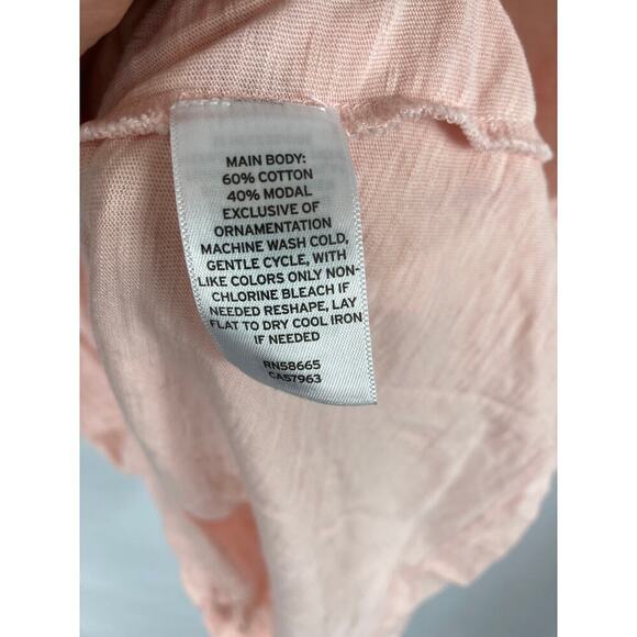 Caslon Embroidered Yoke Tee In Pink Bride size xs - Picture 5 of 7